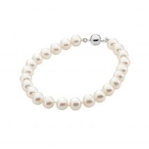 White Pearl Necklace With Sterling Silver Clasp