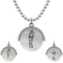 Allumersutra 30MM Silver Pendant Necklace - Girl And Girl - The 69
