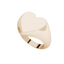 9kt Rose Gold Heart Signet Ring - UK I - US 4.5 - EU 48