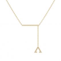 14kt Yellow Gold Plated Crane Lariat Necklace