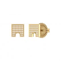 14kt Yellow Gold Plated City Arches Stud Earrings
