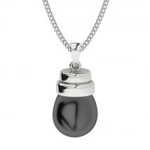 Black Drop Pearl Sterling Silver Necklace