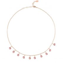Florence Round Gemstone Necklace Rose Gold Pink Tourmaline