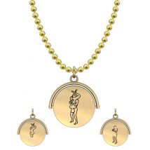 Allumersutra 13MM Gold Pendant Necklace - Boy And Boy - The 69