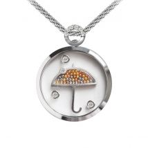White Gold & Diamond Umbrella Secret Pendant | Chekotin Jewellery