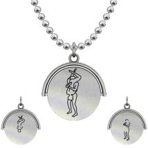 Allumersutra 30MM Silver Pendant Necklace - Boy And Boy - The 69