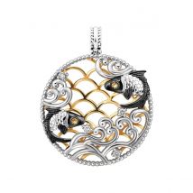 Gold, Diamond & Sapphire Water Element Fish Pendant | Chekotin Jewellery
