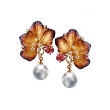 Gold & Pearl Eden Earrings | Chekotin Jewellery
