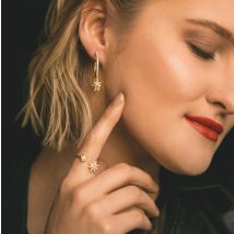 18kt Gold Plated Lyra Star Hoop Earrings