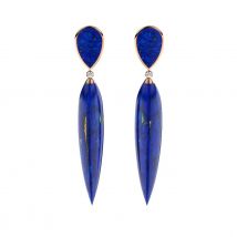 Gold, Diamond & Lapis Lazuli Earrings
