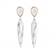 Marble Rose Gold Earrings with Diamond