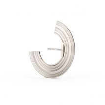 Sterling Silver Orbit Wide Radius Lobe Earrings