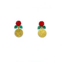 24ktGold Plated Daro Rose Coin Earrings
