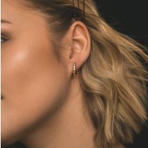 14kt Gold Plated Grace Star Studded Hoop Earrings