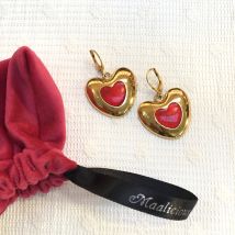 24kt Gold Plated Heart Earrings