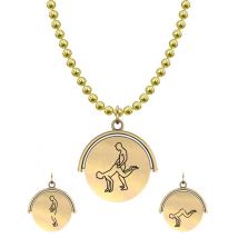 Allumersutra 13MM Gold Pendant Necklace - Boy And Boy - The Plough