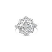18kt White Gold Rose-Cut Diamond Ring