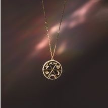 18kt Gold Plated Zahara Zodiac Coin Necklace