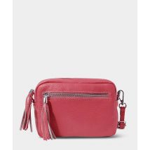 Women's Piccola Leather Tassel Mini Bag - Raspberry - by Joe Browns