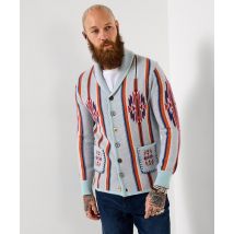 Wild Side Aztec Cardigan - Size XXL - Light Blue - by Joe Browns
