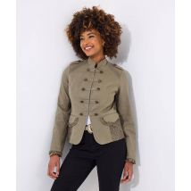 Women's Marcie Cotton Military Jacket - Size 10 - Khaki - by Joe Browns