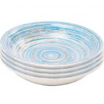 Assiettes creuses Swirl 21cm bleues set de 4 Kare Design