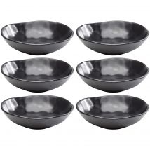 Assiettes creuses Organic 22cm noires set de 6 Kare Design