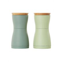 AD HOC Salz- und Pfeffermühlen Set 2-teilig 13cm TWIN Hell- /Dunkelgrau grün