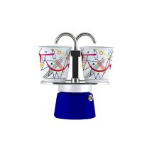 BIALETTI Espressokocher Mini Express 2 Tassen Blau Dekor blau