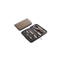 CANAL Reißverschluss-Etui aus Spaltleder 6-teilig (Beige) 5375