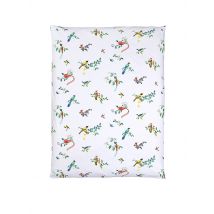 CHRISTIAN FISCHBACHER Satin-Deckenbezug HAIKU NOUVEAU 140x200cm Weiss/Vogel weiss