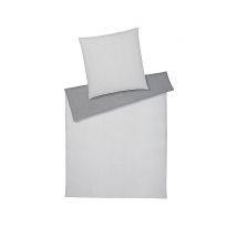 ELEGANTE Wende Flanell Bettwäsche Tender 70x90cm/140x200cm Grau hellgrau