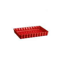 EMILE HENRY Tarteform eckig 24x34cm Dunkelrot  dunkelrot