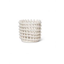 FERM LIVING Aufbewahrungskorb Ceramic Small Offwhite weiss