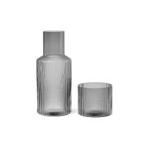 FERM LIVING Karaffen Set Ripple Small Smoked Grey grau