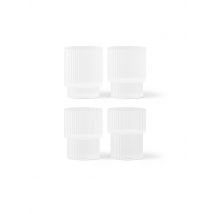 FERM LIVING Trinkglas 4er-Set RIPPLE Frosted  weiss