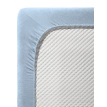 FLEURESSE Satin Spannleintuch Royal Uni 90x200cm Hellblau hellblau