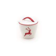 GMUNDNER KERAMIK Zuckerdose Gourmet Rubinroter Hirsch 9cm rot