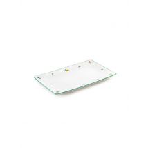 GMUNDNER KERAMIK Platte rechteckig Streublumen 36x15cm bunt