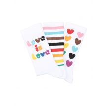 HAPPY SOCKS Damen Sneaker Socken PRIDE 3er Pkg white weiss