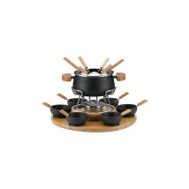 KELA Fonduekarussell Natura 23tlg 1,2l Schwarz/Buche schwarz