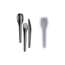 LURCH Besteck-TO-GO Edelstahl 3tlg anthra inkl. Aufbewahrungs-Box grau
