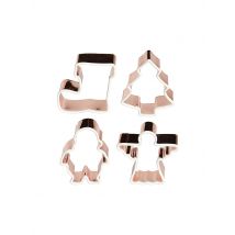 LURCH  Ausstechformen 4tlg. XMAS MINI Kupfer/Silikon  kupfer