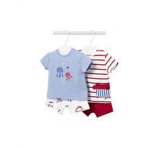 MAYORAL Baby Set T-Shirt und Shorts 4 teilig rot | 62