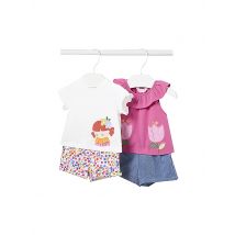 MAYORAL Baby Set 4-teilig T-Shirts und Shorts weiss | 56