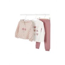 MAYORAL Mädchen Set  3-teillig Sweatjacke, Langarmshirt und Jogginghose rosa | 128