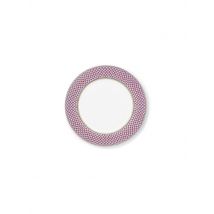 PIP STUDIO Speiseteller 26,5cm FLOWER FESTIVAL Red Light Blue hellblau