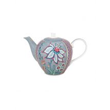 PIP STUDIO Teekanne 1,6l Large FLOWER FESTIVAL Light Blue hellblau
