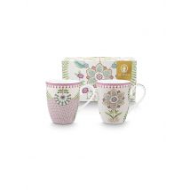 PIP STUDIO Henkelbecher 2er Set Large LILY & LOTUS 350ml lila