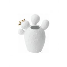 RAEDER Vase 12,5X6X15cm Feigenkaktus weiss